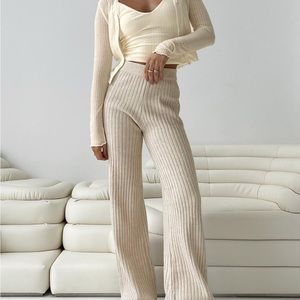 Princess Polly cream knit pants